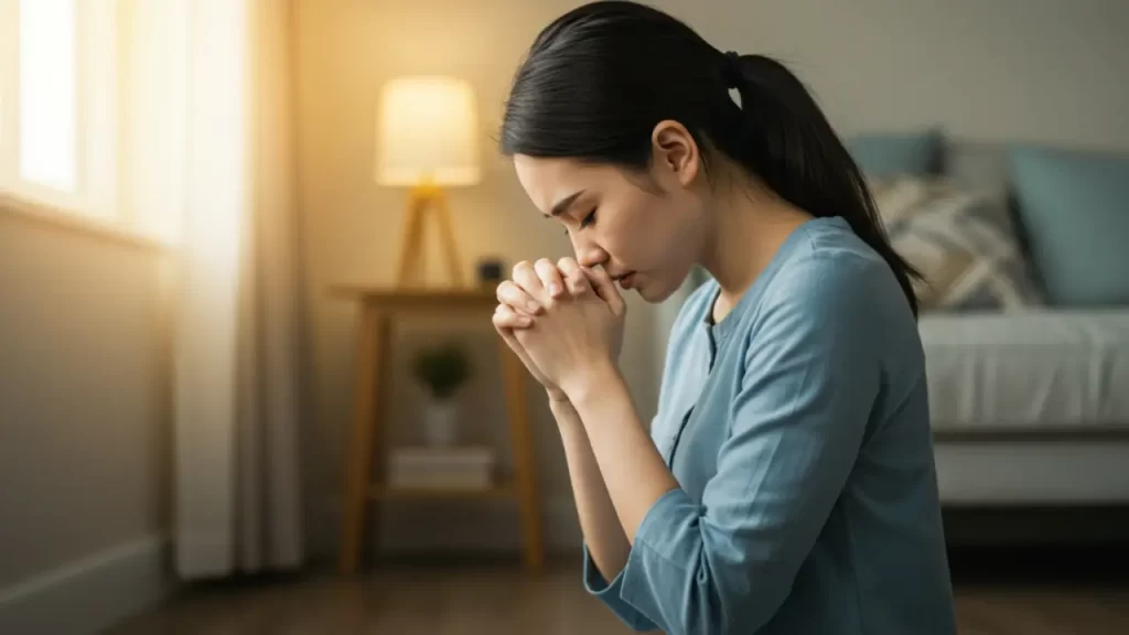 Pessoa em momento de oração.