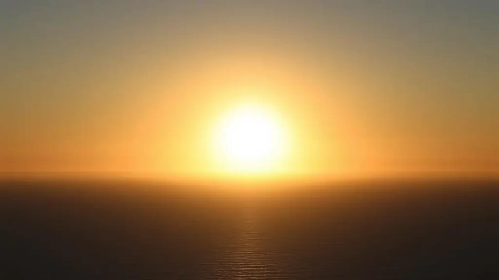 Pôr do sol no horizonte. 