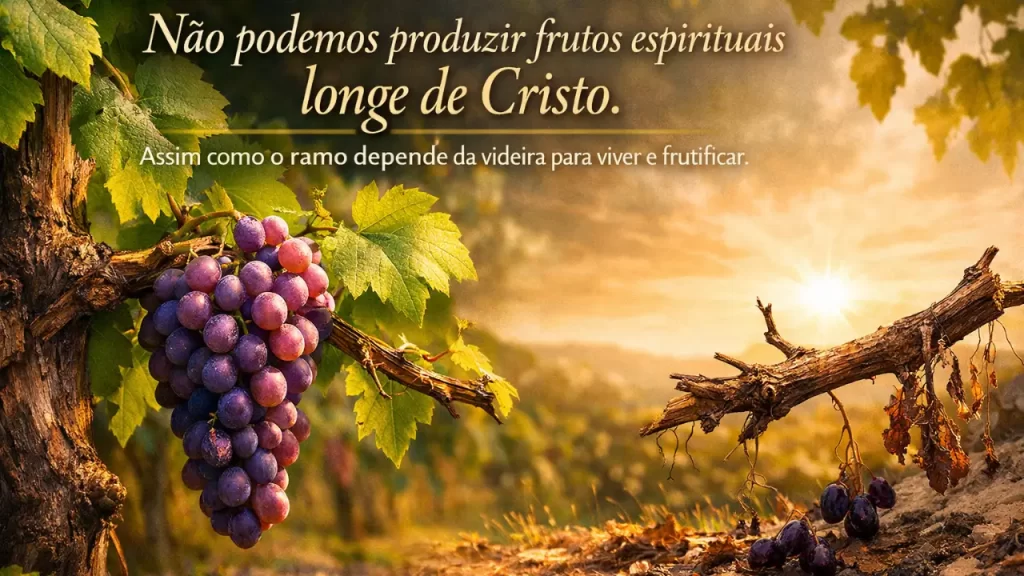 videira com ramos ligados ao tronco. Simbolizando nossa conexão com Cristo. 