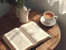 Bíblia aberta para iniciar um devocional diário.